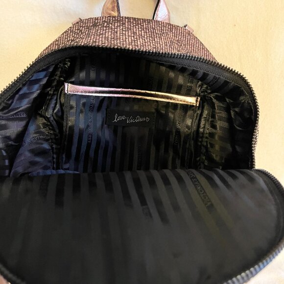 Victorias Secret Rose-Gold ‘Sequin’ Adjustable Backpack Purse* - Picture 5 of 9